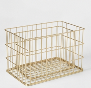 Fine Quality <b>Rectangular</b> Metal Wire <b>Storage</b> <b>Basket</b> Stackable Modern Design Multi-Purpose Neatening Organizer Stylish Home Accent - Product Image 5
