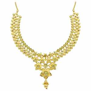 Colliers de mode plaqués or 14K, 18K, 24K en gros, design floral traditionnel, bijoux et boucles d'oreilles pendantes assorties - Product Image 5