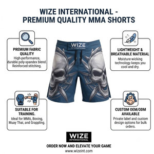 High Quality Quick Dry Breathable MMA Shorts for Boxing & Jiu Jitsu Custom Design <b>Plain</b> Dyed Casual - Product Image 6