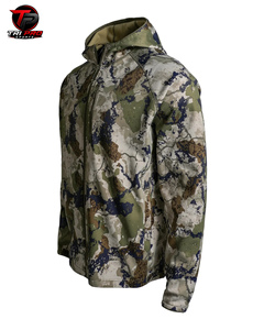 Sudadera con capucha de forro polar de transición para hombre, para exteriores y montaña, con camuflaje digital, de cremallera completa, de peso pesado, táctica, para caza, con diseño vertical - Product Image 2