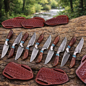 Couteau de chasse et d'extérieur LEGACY BLADES en acier Damas fait main, qualité industrielle, lame fixe, manche en bois, fabricant OEM - Product Image 4