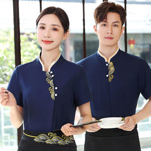 Camisa Negra Bordada con Diseño Personalizado, Chaqueta de Calidad para Camarero, Uniforme de Hotel, Ropa de Camarero, Uniforme de Servicio - Product Image 3