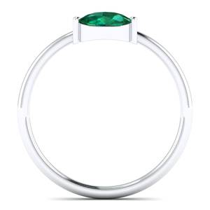 Bague de mariage REYES Solitaire en argent sterling 925 avec moissanite pour femme, bijou de luxe avec pierre précieuse émeraude, cadeau de fiançailles, joaillerie fine - Product Image 4