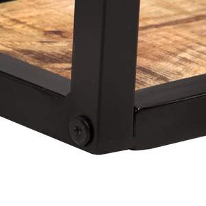 ชุดชั้นวางติดผนัง 2 ชิ้น สีดำ ทำจากไม้มะม่วงผิวหยาบ พร้อมดีไซน์เหล็กทันสมัย - Product Image 6