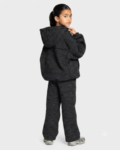 Conjunto Deportivo para Niña, Sudadera de Cuello Redondo, Pantalones Deportivos de Felpa, Ropa Deportiva Informal para Invierno - Product Image 2