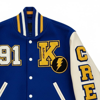 Nouvelle Arrivée 2026 – Blouson Teddy d'Hiver Personnalisé en Laine et Chenille Brodé pour Homme avec Logo Frontal – Faible MOQ