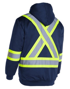 Sudadera con Capucha de Alta Visibilidad, Ropa de Trabajo de Seguridad, Chaqueta Reflectante con Cierre, ANSI Clase 2, Certificación CE/EU, Logotipo Personalizado para Hombre - Product Image 4