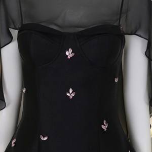 Robe longue en satin pour femmes, sur mesure OEM/ODM, avec superposition en mousseline, robe de soirée de luxe - Product Image 3