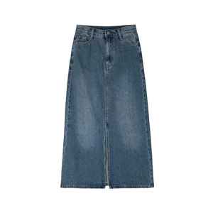 2026 Women's High Quality Vintage Denim <b>Jeans</b> Skirt Sexy High Waist Slimming Explosive Slit Wrap Hip Midi Spring Summer - Product Image 2