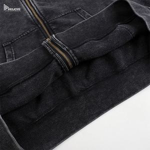 High Quality 360GSM Pullover Hoodie | Vintage Washed Solid Terry Custom Print <b>100</b>% Cotton Fleece Fabric Spring Made 2 Pcs MOQ - Product Image 3