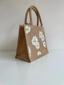 Most Selling Pattern Jute Tote <b>Bag</b> Stylish Carry <b>Bag</b> for College Students Daily Use Available at Affordable Price - Product Image 5