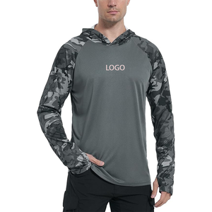High Quality UV Fishing <b>Men</b> Hoodie Custom Logo Printed Long Sleeve Polyester Shirt UPF 50 Protection Front Logo Shirt - Product Image 3