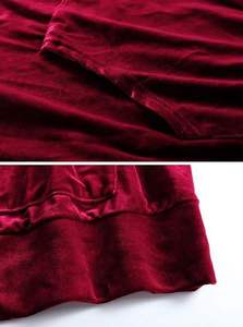 Oversized Autumn Loose Relaxed Fit <b>Velour</b> Hooded Anti-Shrink Eco-Friendly Plus Size Custom Spandex Cotton Maroon Color Hoodie - Product Image 4