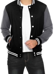 Winter Varsity <b>Jackets</b> Trendy Horn Button Sheep Wool Blend Fashion Layering Top <b>Casual</b> Street Style Athletics Outfit Wholesale - Product Image 2