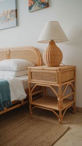Contemporary Rattan <b>Side</b> <b>Table</b> With Spacious <b>Storage</b> And Natural Finish For Modern Home Decoration - Product Image 1