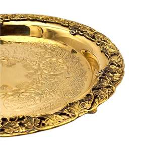 18 "ถาดทองเหลืองเนื้อแข็งดีไซน์องุ่นหรูหราทนทานสีทองสวยงาม-สำหรับโรงแรมการรับประทานอาหารที่ดีของขวัญของที่ระลึกที่ให้บริการ - Product Image 1