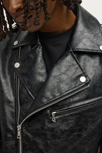 Chaqueta de Cuero de Invierno para Hombre, Talla Grande, Personalizada, Impermeable, Transpirable, Resistente al Viento, con Cuello Alto, de Alta Calidad, Estilo Bomber - Product Image 2