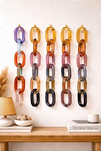 Glazed Resin Handmade Customized Chain Links <b>Large</b> Size Colorful Keychain Omar Creations for DIY Room Divider Curtain - Product Image 2