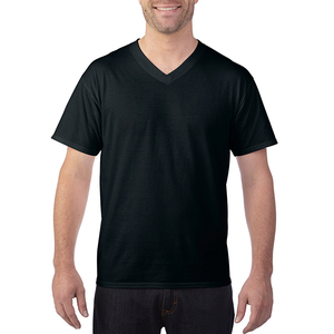 T-shirt blanc pour homme à col en V, manches courtes, coupe classique, 100% coton jersey, couleur unie, design simple, t-shirt à col en V - Product Image 6