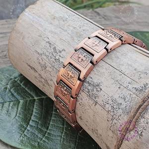 Pulsera Magnética de Cobre Sólido con Cruz de Jesús para Hombre y Mujer, Estilo Antiguo en Tono Cobre - Product Image 2