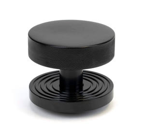 Boutons de meuble ronds noirs élégants en laiton massif, durables pour les intérieurs modernes et classiques de chambres et d'hôtels - Product Image 1