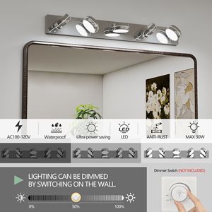 35in LED <b>Vanity</b> <b>Lights</b> 18W 5-<b>Light</b> Bathroom Lighting Fixture with <b>Mirror</b> Modern Bathroom <b>Vanity</b> Lighting Fixtures - Product Image 6