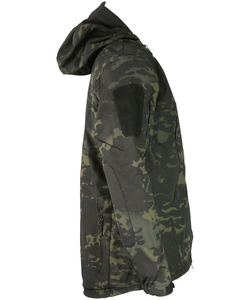 Men's <b>Camouflage</b> Fleece Hooded Jacket Zipper Closure Waterproof Windproof Casual Regular Fit 100% Cotton Material Winter Wear - Product Image 3