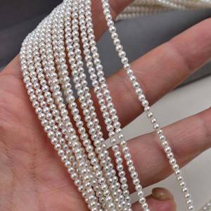 สร้อยคอไข่มุกน้ำจืดทรงเกือบกลมสีทองบดละเอียด ขนาด 3-4 มม. ปี 2025  ทอง 14k ความยาว 40+5 ซม. ดีไซน์หรูหรา - Product Image 1