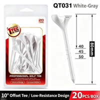 Tee de golf durable incliné à 10 degrés avec flèche de visée, tee en bois de 83 mm de long, 20 pièces/boîte, vente en gros, accessoire de golf d'usine