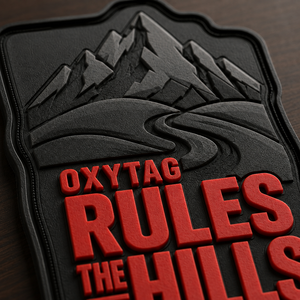 Patch en caoutchouc 3D gaufré Oxytag Rules The Hills, forme irrégulière, à coudre, personnalisable, prix de gros, OEM, patch 2026 - Product Image 5