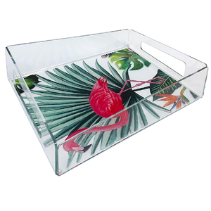 Plateau de rangement et de service en acrylique transparent, nouveau produit multifonctionnel personnalisé en promotion pour hôtels et cantines - Product Image 1