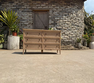 Ensemble de chambre à coucher style campagne française, table à manger rustique en bois massif, chêne du Vietnam, noyer, aulne, acacia, pin, rotin - Product Image 3