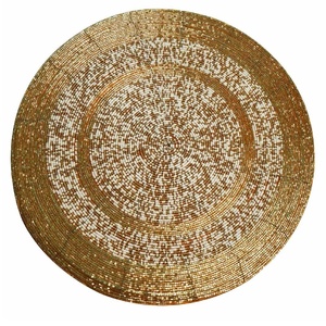 Napperon perlé rond fait à la main de haute qualité verre perlé chargeur plaque perles de verre tapis de Table pour Tables à manger et basses - Product Image 5