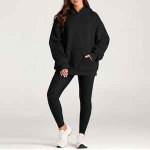 Conjunto Deportivo Vintage Extra Grande Personalizado para Mujer, 2 Piezas, Pantalones Cargo Estampados Transpirables y Sudadera con Capucha para Invierno - Product Image 2