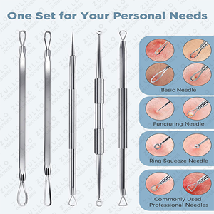 OEM Private Label Stainless Steel Acne Extractor Kit Professional Blackhead Remover <b>Tools</b> with PU Storage <b>Case</b> - Product Image 5