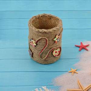 Support à stylos en carton de jute fait main avec plusieurs compartiments, organiseur de bureau écologique pour le bureau et la maison - Product Image 3