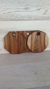 Wooden Cutting Board Fruit and <b>Vegetable</b> <b>Cutter</b> Board with Handle Hole Rectangular Round Hexagonal Kitchen Prep - Product Image 3