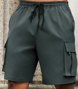 Mens Twill Casual Cotton <b>Cargo</b> Shorts Drawstring Elastic Waist 6 Pockets Classic <b>Work</b> Shorts for Men - Product Image 4