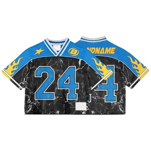 Maillot de football américain unisexe noir en maille polyester personnalisé Buffalo, uniforme d'équipe, col en V, impression numérique, respirant, vente en gros - Product Image 4