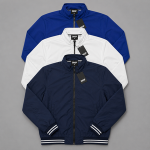 Chaqueta Bomber Ligera para Hombre al por Mayor, Cortavientos con Cremallera Completa, Chaqueta Casual Estilo Universitario, OEM ODM Personalizado, Prenda Exterior Lisa en Bangladesh - Product Image 2