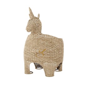 Cute Unicorn Shaped Rattan <b>Basket</b> Woven Decorative Animal Storage Bin Kids Toy Blanket Clothes Laundry <b>Hamper</b> - Product Image 2