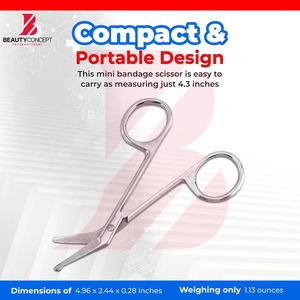 กรรไกรตัดผ้าพันแผลสแตนเลส ขนาดกะทัดรัด พกพาสะดวก ทนทาน พร้อมใบมีดคมสำหรับการตัดที่แม่นยำ กรรไกรผ่าตัด - Product Image 6