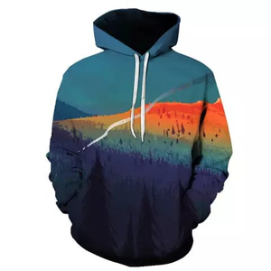 Sweat-shirt à capuche en polaire pour homme, motif floral bleu galaxie, imprimé, décontracté, pour l'hiver - Product Image 2