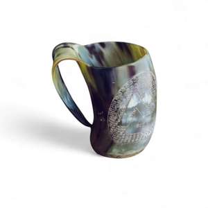 Handcrafted American Buffalo Horn Tankards <b>Mug</b> with Unique <b>Tree</b> of Life Logo Ox Viking Drinking Horn for Feasts & Special Events - Product Image 4