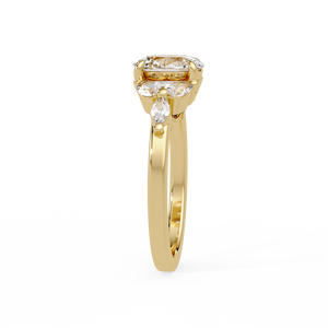 Unique Floral Pear Engagement Rings 18K <b>Solid</b> Gold 1.00 Ct Oval Cut Marquise Lab Grown Diamond Rings IGI Certified Factory Price - Product Image 4