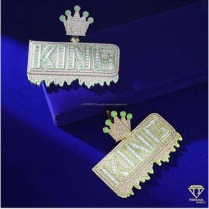 Collar de Lujo con Colgante de Corona 'KING' en Oro y Plata, Estilo Hip Hop, con Micro Pavé de Diamantes CZ - Product Image 6