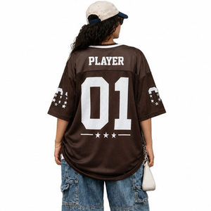 Diseños de Camisetas de Fútbol Personalizadas, Impresión Digital, 100% Poliéster, Resistentes al Viento, Transpirables, Corte Holgado Vintage, Malla, Fútbol Americano - Product Image 3