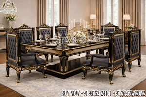 Roman-Inspired Neoclassical Dining Room Furniture Set Wholesale Round Eight Seater Dining Set Elegant White & Gold Dining Table - Product Image 5