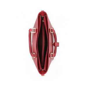 Bolso Tote de Cuero Rojo de Lujo para Mujer con Diseño Estructurado, Asas Superiores Dobles y Correa de Hombro Ajustable y Desmontable - Product Image 5