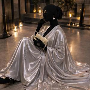 Elegante Abaya Negra para Mujer, Diseño con Botones en la Parte Delantera, Vestido Islámico Moderno y Modesto, Ropa Profesional de Oficina - Product Image 6